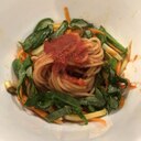 トマトジュースで温野菜サラダパスタ